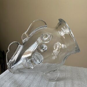Mid-Century Italian Blown Art Glass Fish Sculptural Bowl